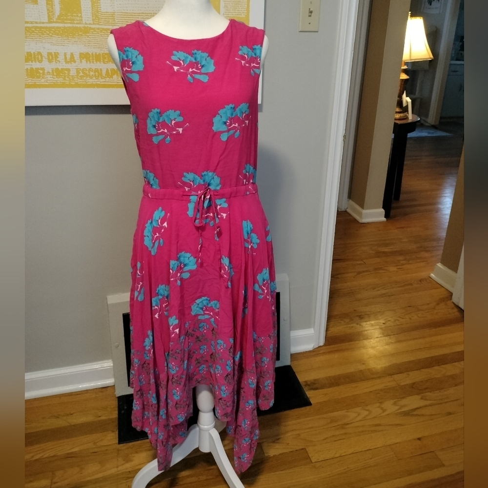 Maje Fae Whimsical Pink Floral Dress With Open Back